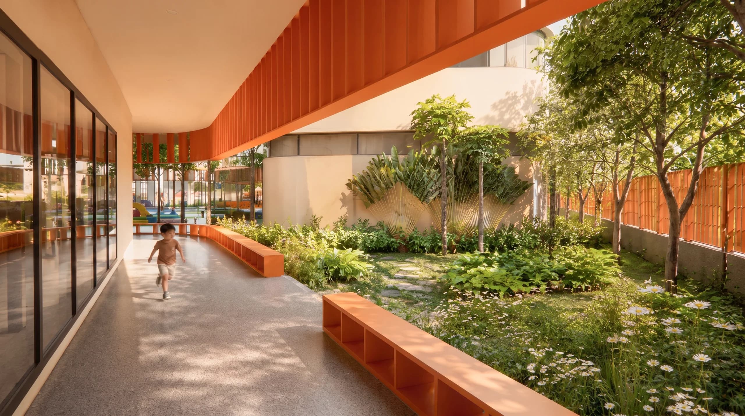 Cua Nam Kindergarten — architectural render 3