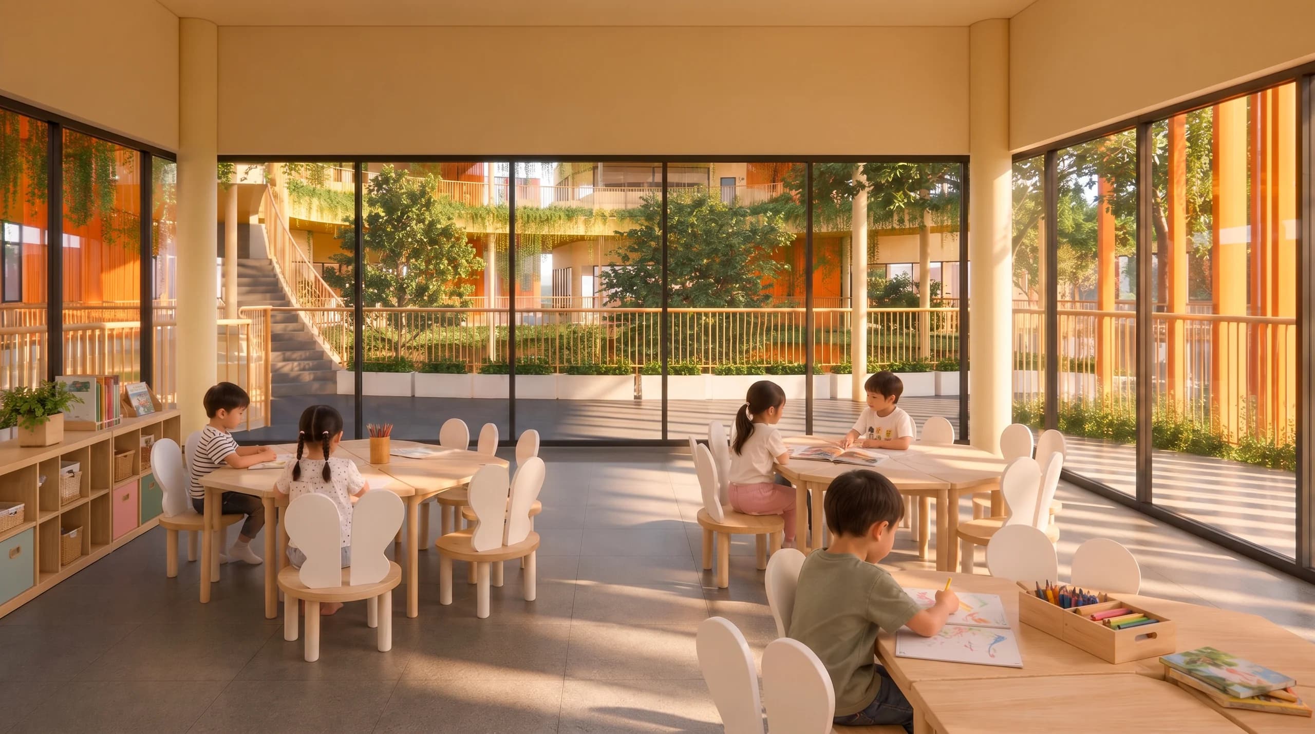 Cua Nam Kindergarten — architectural render 4