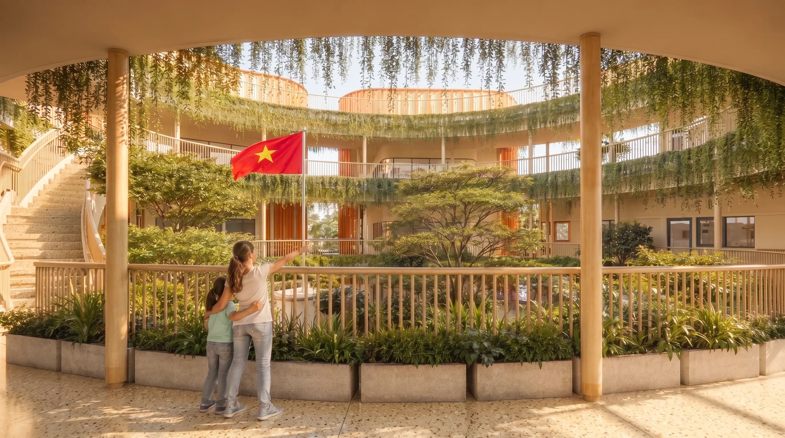 Cua Nam Kindergarten — architectural render 8