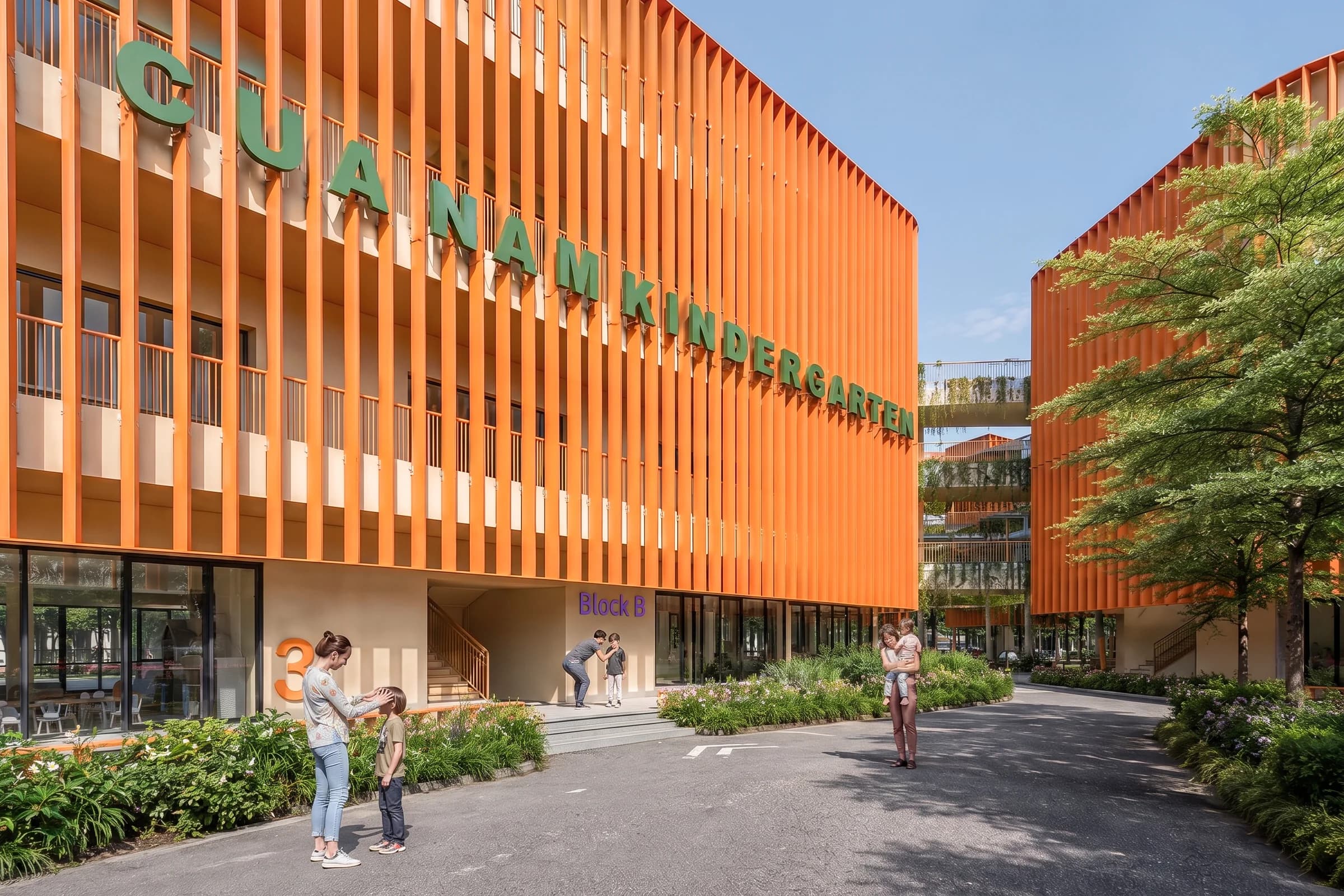 Cua Nam Kindergarten — architectural render 11