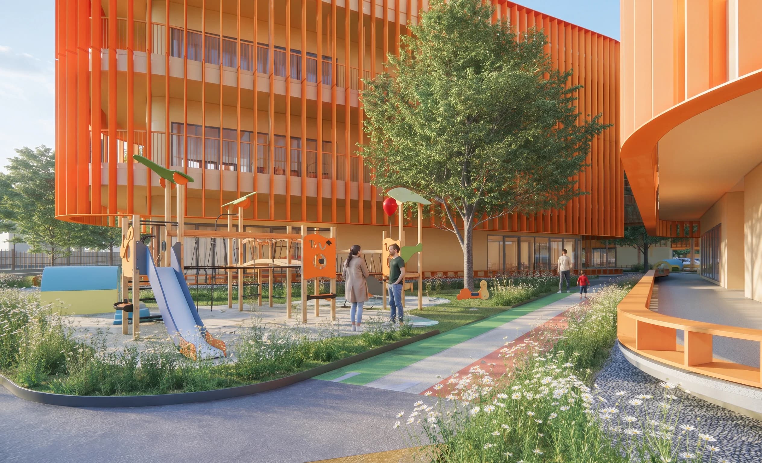 Cua Nam Kindergarten — architectural render 12